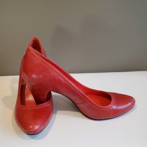 Red Leather Pumps (High Heels)